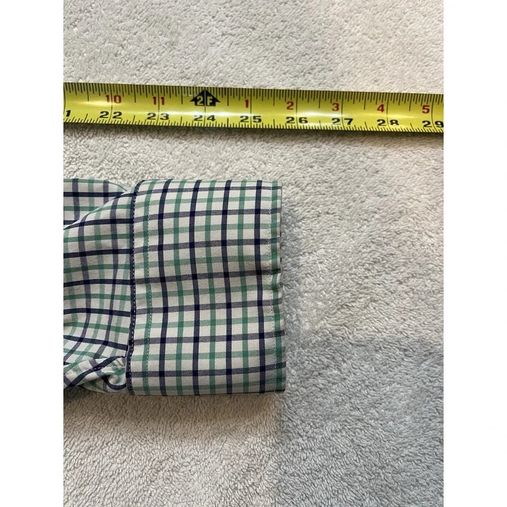 Polo Ralph Lauren Performance Men Large Blue Green‎ Tattersall Check Pony Oxford